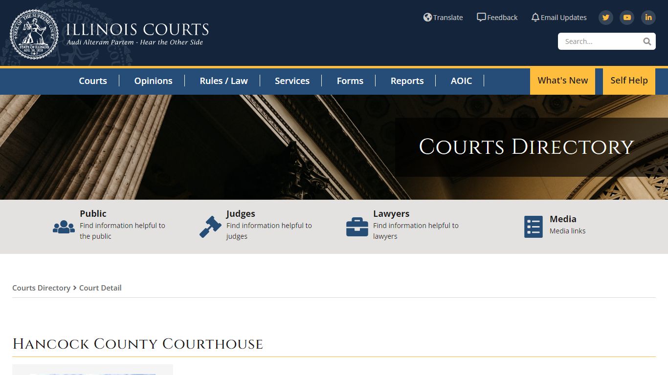 Hancock County Courthouse - State of Illinois Office of the Illinois Courts